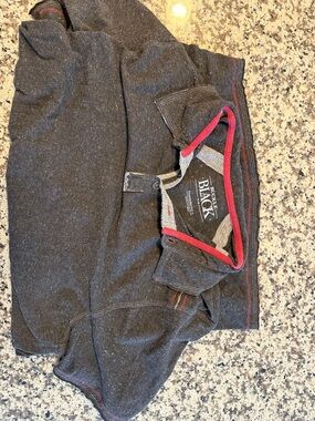 Buckle Black Charcoal Henley with Red Trim